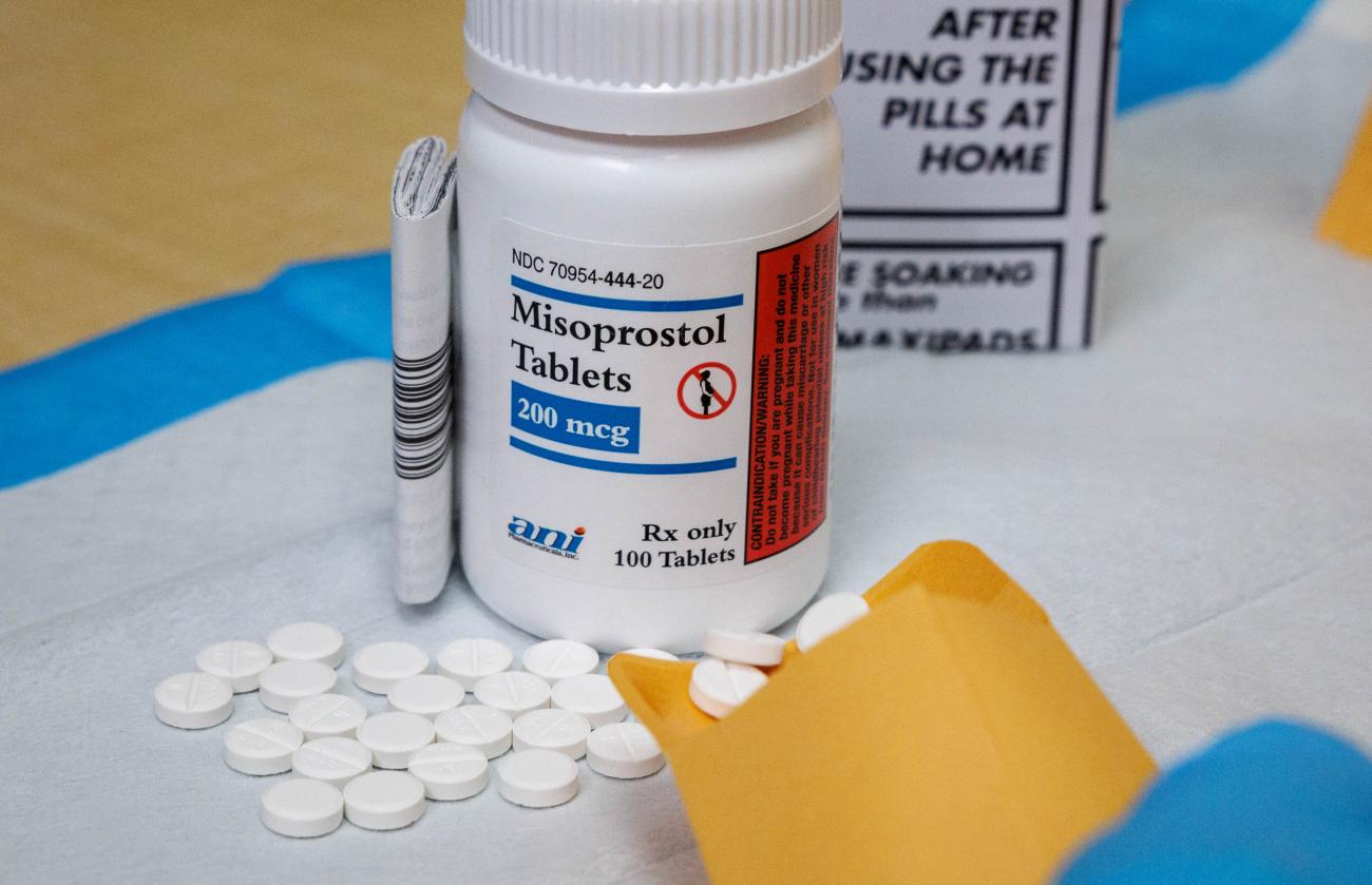Misoprostol pills, drugs used in medication abortion, are put in envelopes for patients.