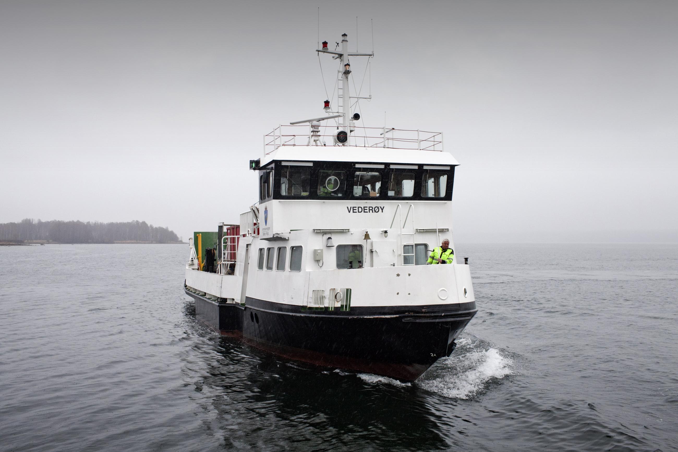 The ferry that travel from the mainland to Bastoy prison is seen as it approaches Bastøy Prison in Horten, Norway on April 12, 2011. 