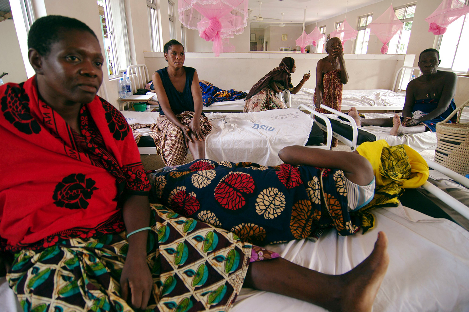 The phot shows a corner of a crowded ward with several women pictured in the frame.