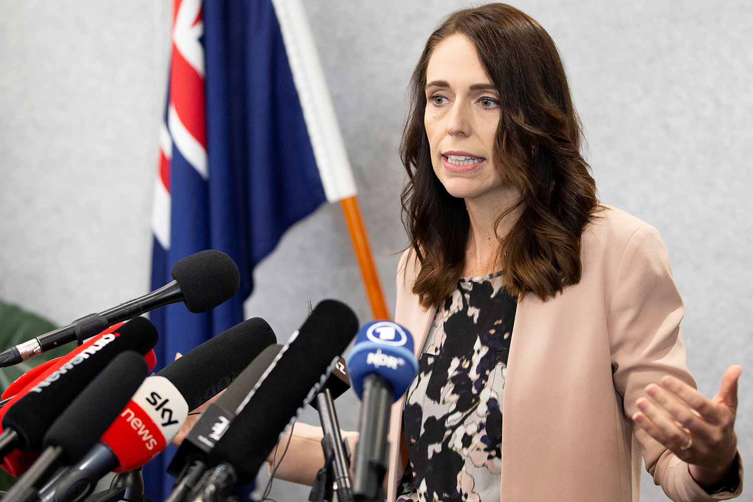 The photo shows the prime minister at a podium speaking.
