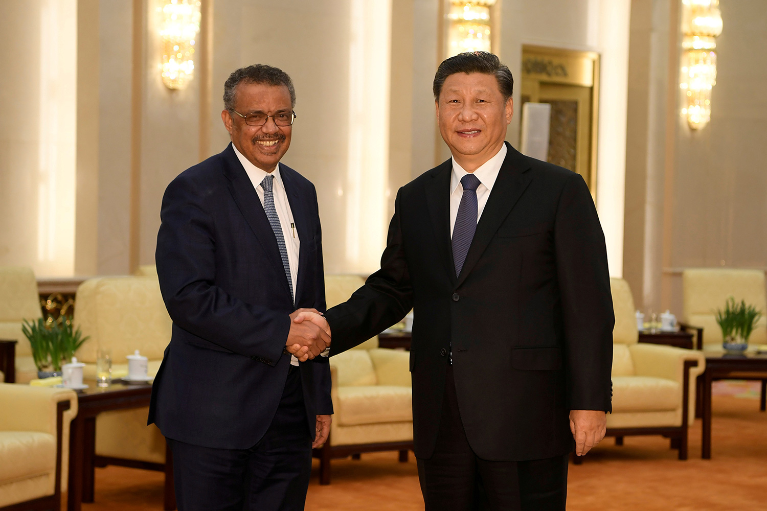 The photo shows the two leaders shaking hands.