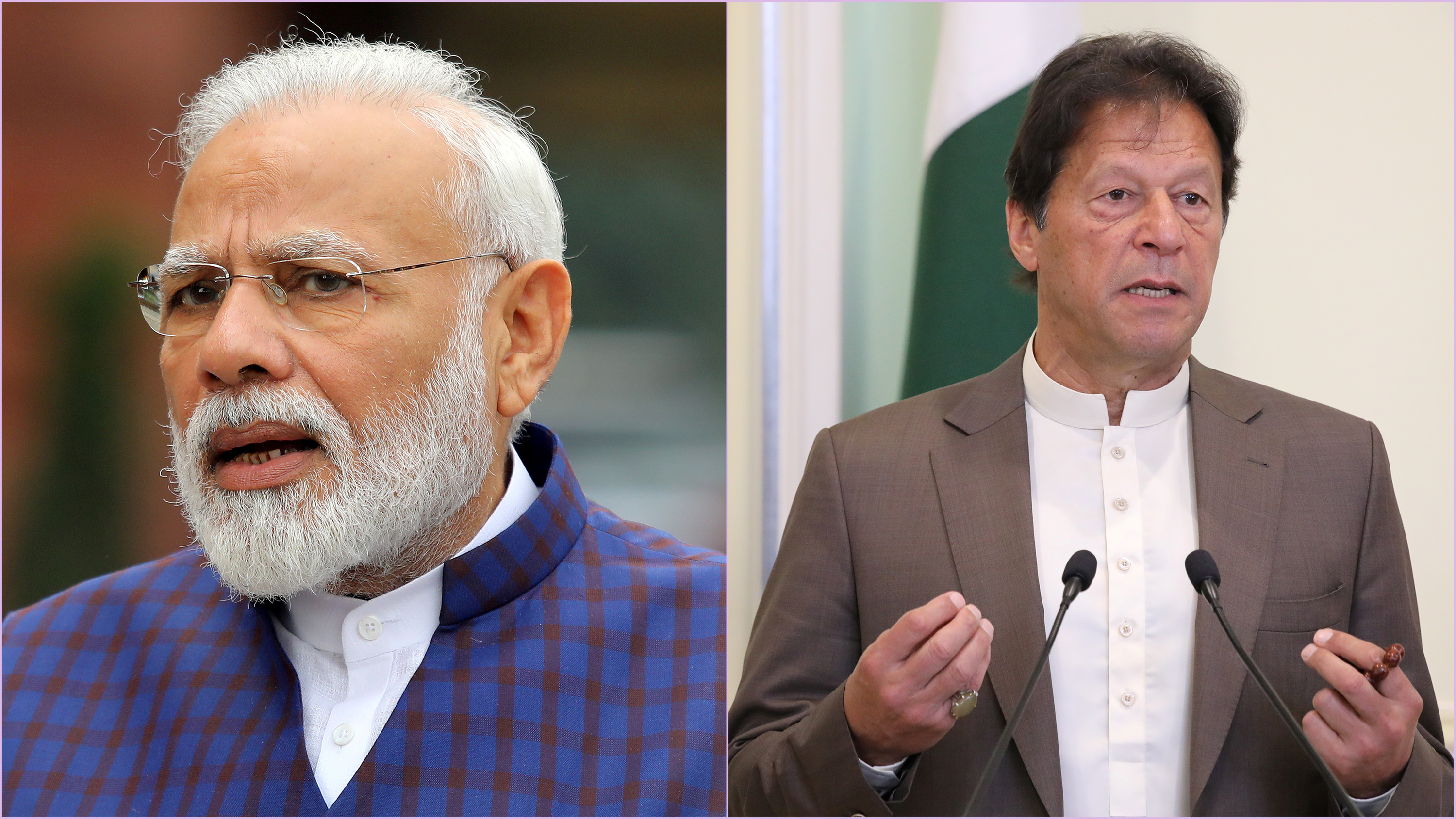 The photo is a split screen showing the two leaders.
