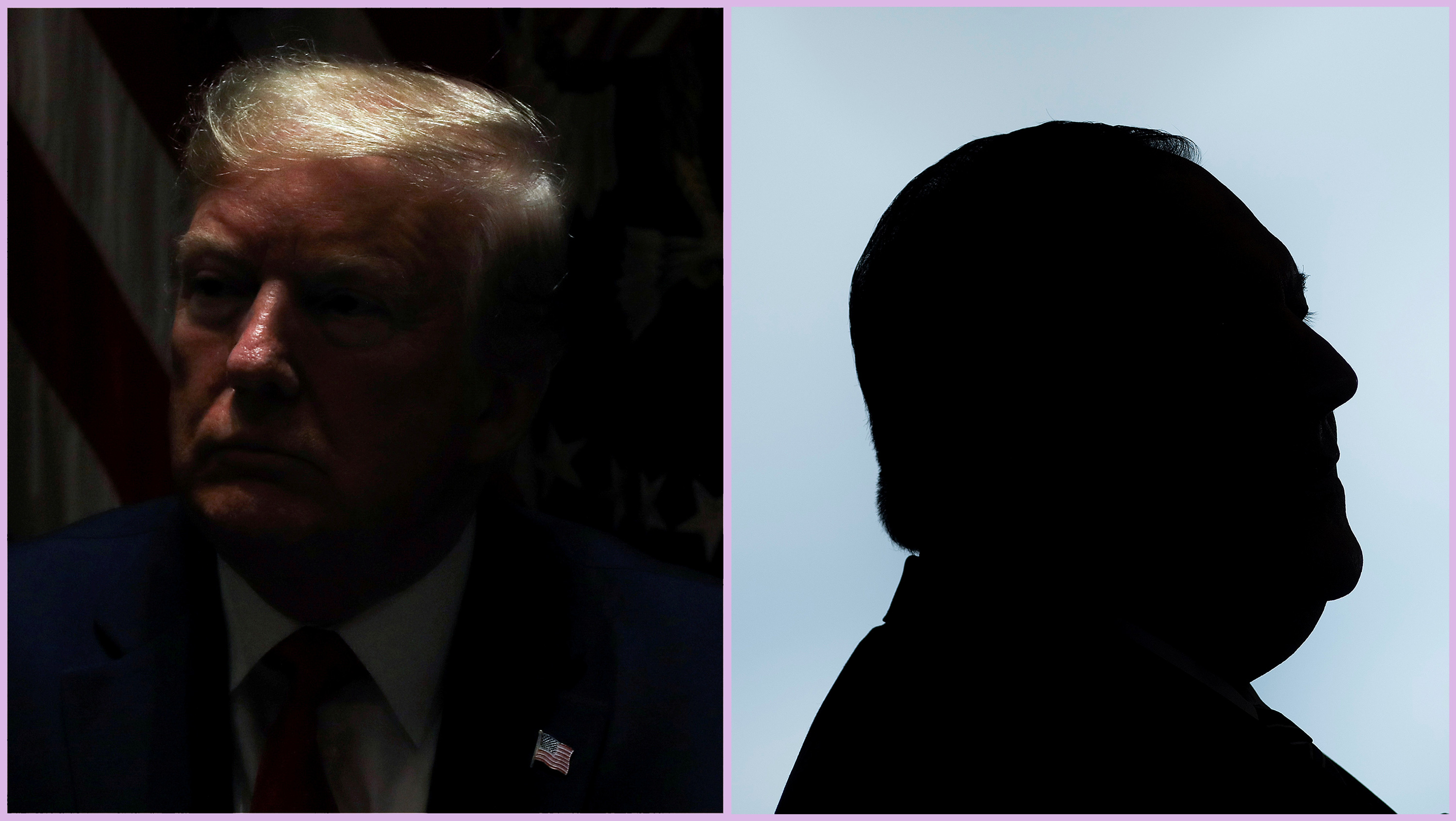 The photo is a split screen showing the two.