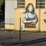 Wall art celebrates nurses in Codogno, one year after the small northern Italian town became Europe's COVID-19 epicentre, on February 11, 2021.