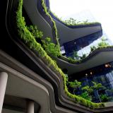 Greenery hangs off of every balcony of the Parkroyal Collection Hotel, an eco-friendly hotel-in-a-garden in Pickering, Singapore (2017).