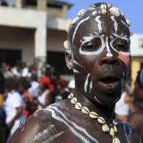  participant attends the Homowo traditional festival at Teshie community in Ghana's capital, Accra, September 5, 2009. Homowo festival marks the beginning of a new harvest and is celebrated by the Ga people around the coastal regions of Ghana. 