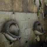 Urinals are filled with volcanic ash in a closed park in Tagaytay City, Philippines, January 14, 2020.