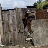 An outdoor toilet is seen with a sign that reads, "Pissing prohibited," in the Marcory district of Abidjan, Ivory Coast, on October 13, 2015. 