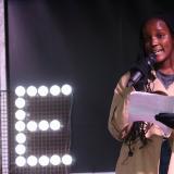 Climate activist Vanessa Nakate speaks at a Fridays for Future march during the UN Climate Change Conference (COP26), in Glasgow, Scotland, Britain, November 5, 2021.