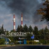 Smoke is seen over ArcelorMittal steel plant in Krakow, Poland, on August 15, 2019. 