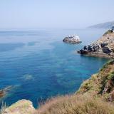 view overlooking a bay with rocky landscape