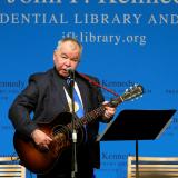 Musician John Prine performs after accepting his PEN New England Song Lyrics of Literary Excellence Award during a ceremony at the John F. Kennedy Library in Boston