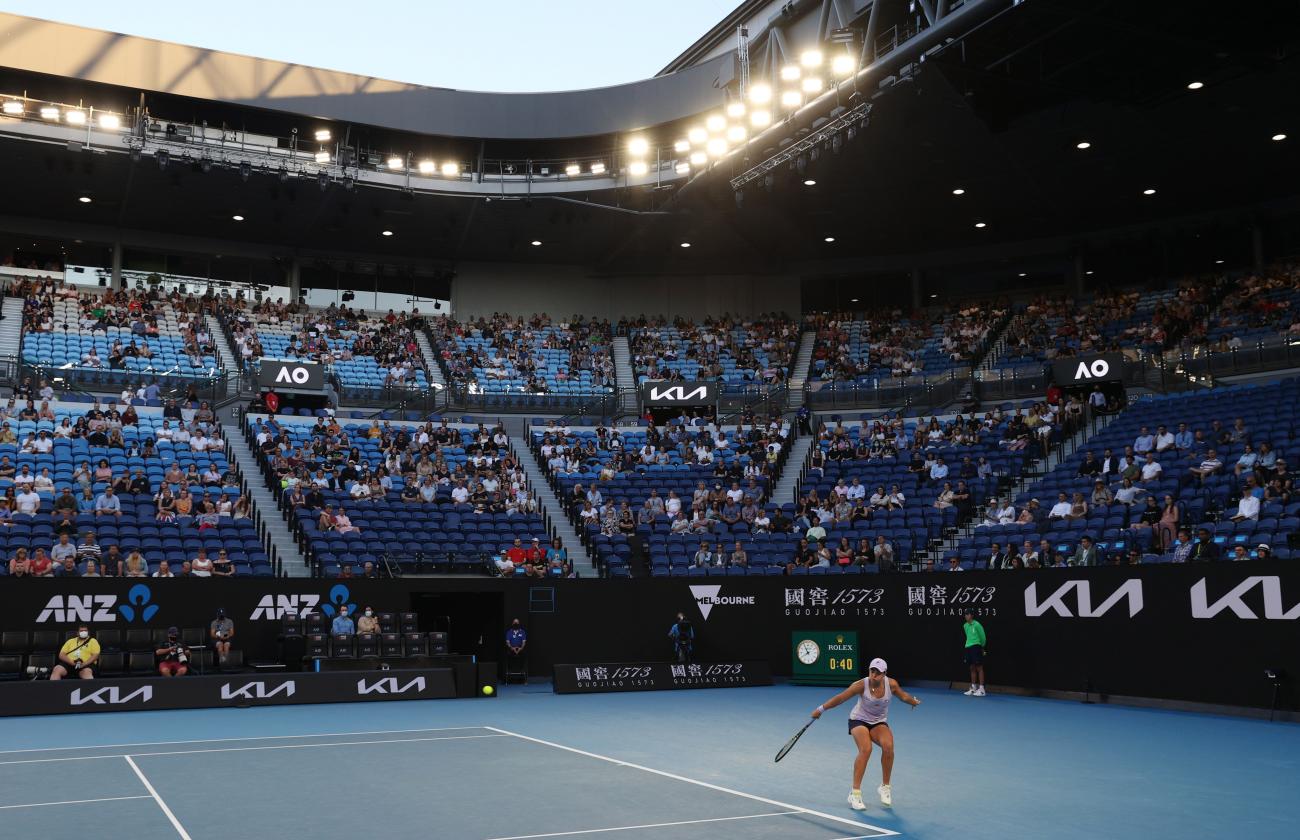 General view of the Australian Open in Melbourne Park, Australia on February 9, 2021
