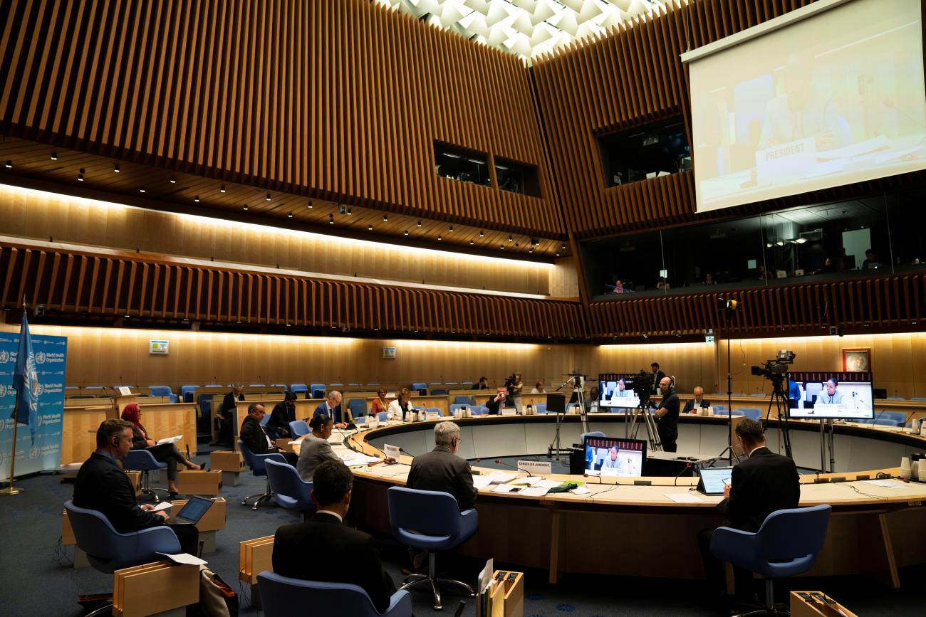 Tedros Adhanom Ghebreyesus, Director General of the World Health Organization (WHO) and other officials attend the virtual 73rd World Health Assembly (WHA) during the coronavirus disease (COVID-19) outbreak in Geneva, Switzerland, May 19, 2020.