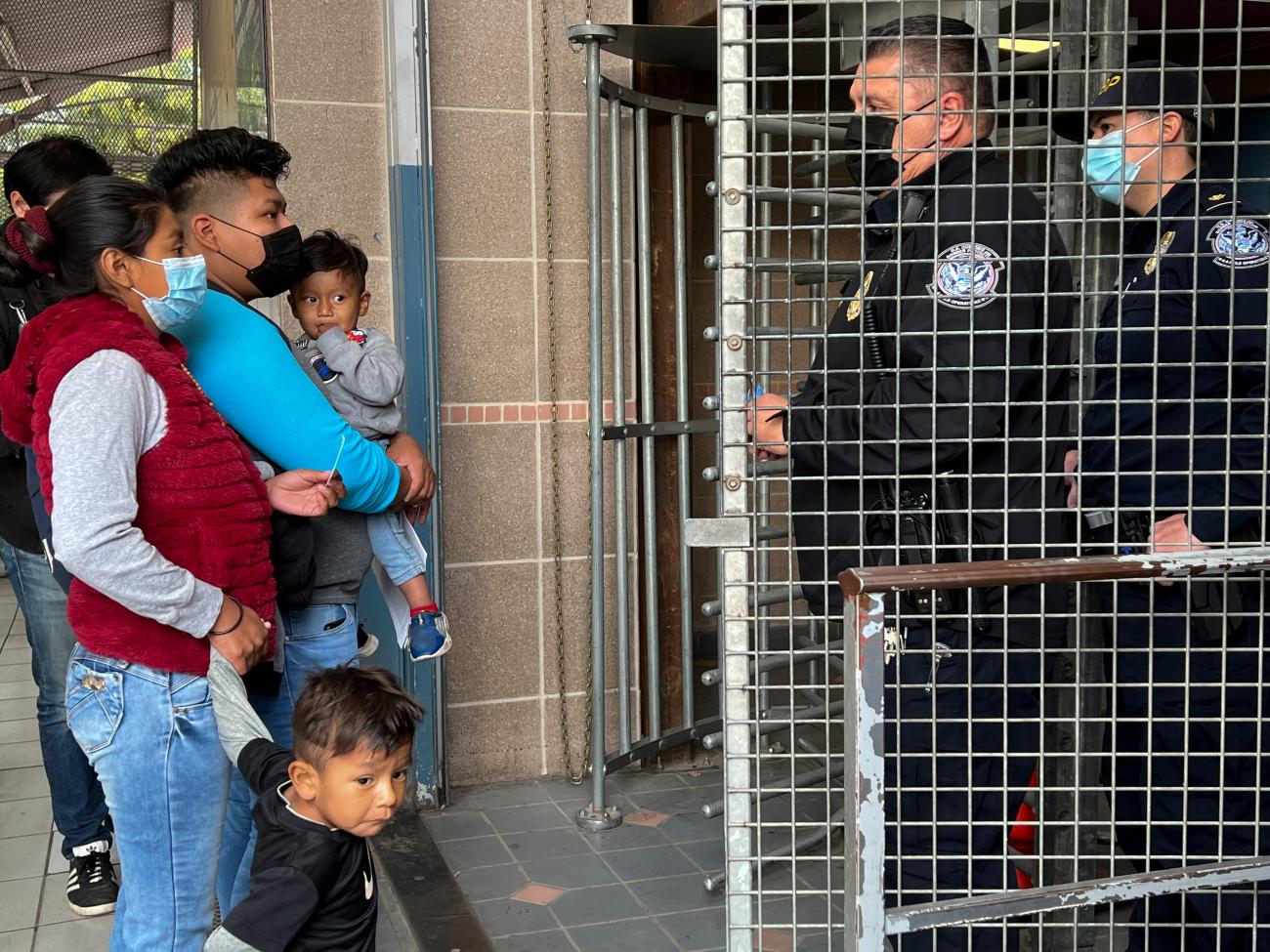 Leo and Nancy, fully vaccinated migrants from southern Mexico and their sons Alexander, 2, and Gael, 1, are told by U.S. Customs and Border Protection agents that they cannot seek asylum after the U.S. reopened land borders to vaccinated travelers for the first time since coronavirus disease (COVID-19) restrictions were imposed, in Nogales, Mexico November 8, 2021.