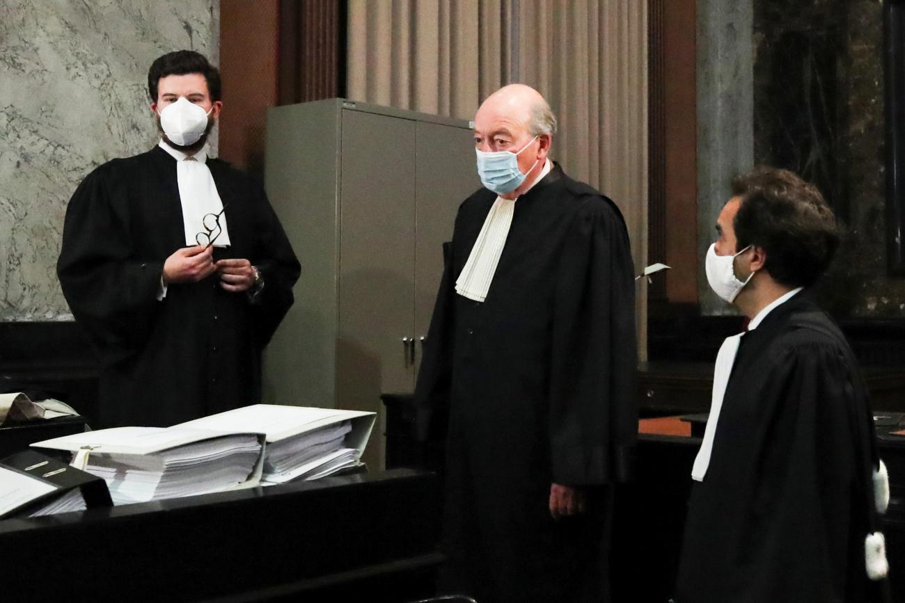 Lawyers for the EU Commission attend a hearing at a Belgian court in the legal case against the British-Swedish firm accused by the EU of having breached its contract for the supply of COVID vaccines.