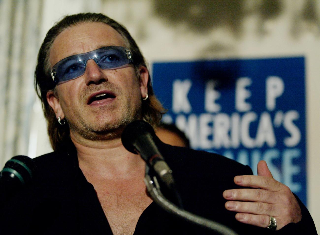 Musician Bono, from the band U2, joined representatives from several U.S. religious groups to urge President Bush and Congress to keep America's promise to Africa by fully funding AIDS and anti-poverty initiatives in the Foreign Operations Appropriations Bill