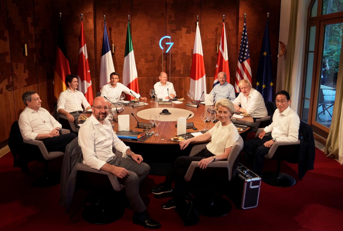 Group of Seven leaders gather for a dinner event at Castle Elmau in Kruen, near Garmisch-Partenkirchen, Germany, on Sunday, June 26, 2022.