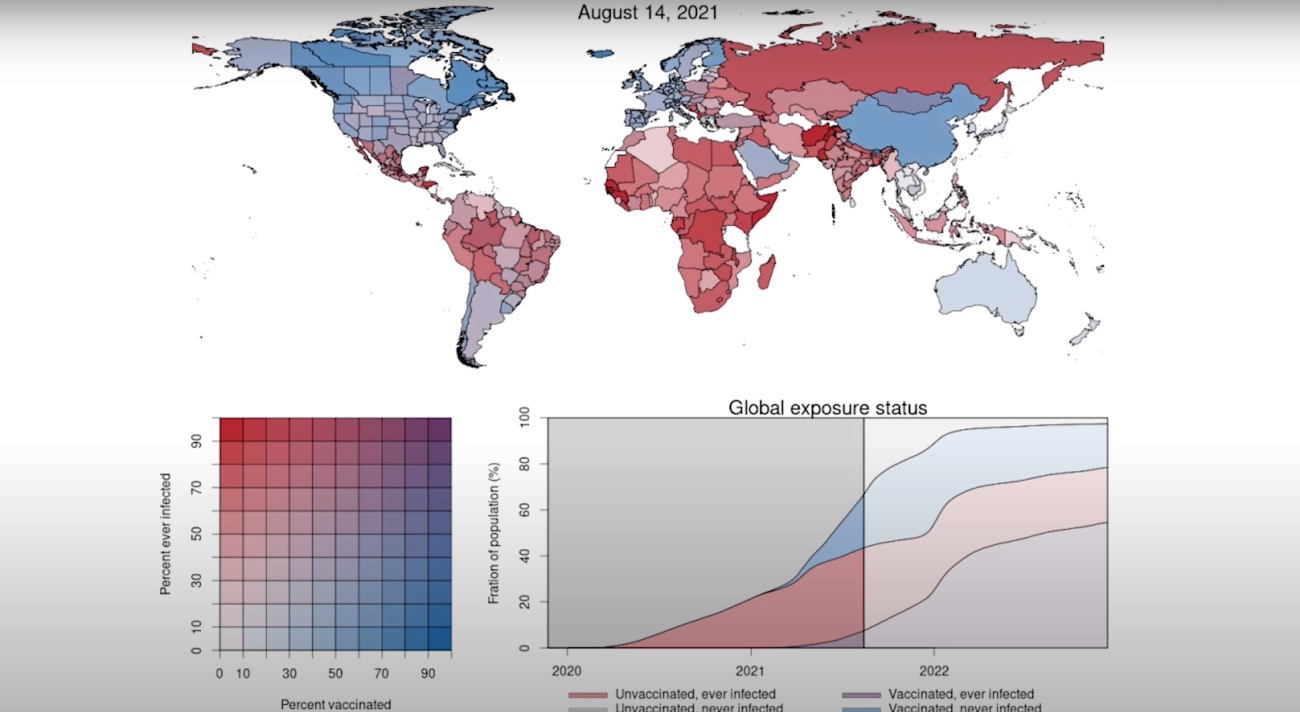 time lapse video showing the trajectory of the COVID pandemic across a chloropleth map