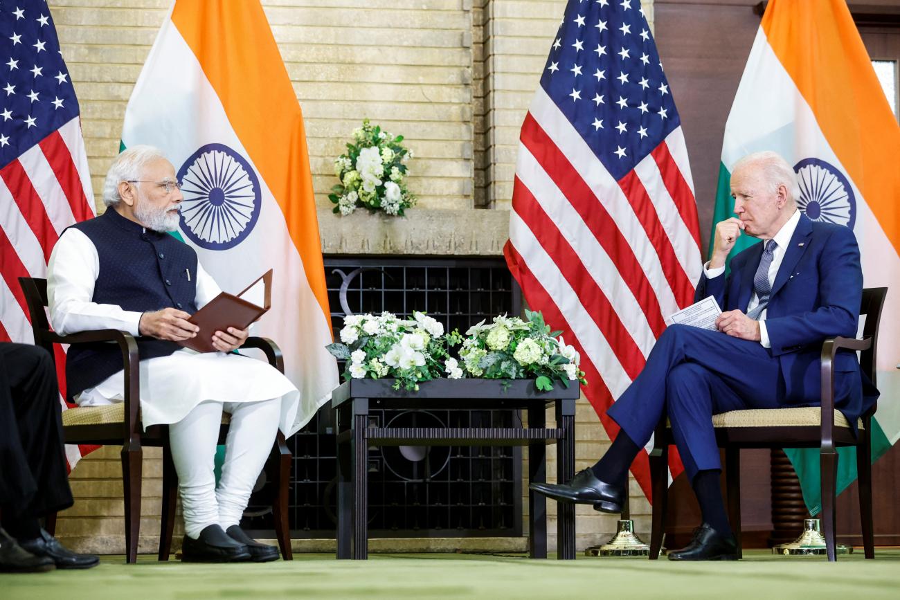 U.S. President Joe Biden and India's Prime Minister Narendra Modi hold a bilateral meeting alongside the Quad Summit at Kantei Palace in Tokyo, Japan, May 24, 2022.