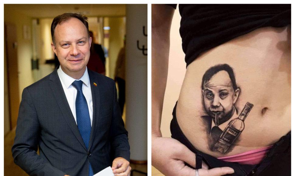Former Health Minister Aurelijus Veryga was so associated with Lithuania’s alcohol control policies that one citizen had his face tattooed on his body.