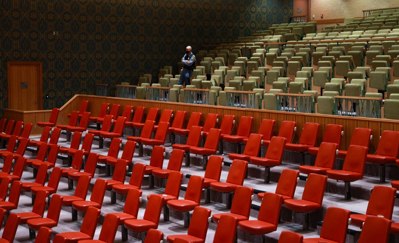 Empty seats are seen after a high level meeting of the United Nations Security Council on the situation amid Russia's invasion of Ukraine, at the 77th Session of the United Nations General Assembly at U.N. Headquarters in New York City, U.S., September 22, 2022.