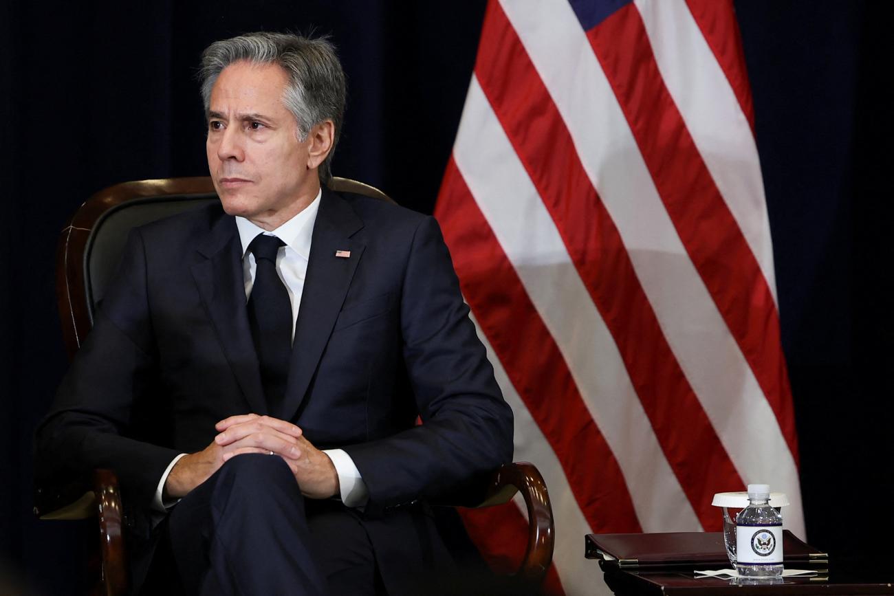 U.S. Secretary of State Antony Blinken listens to remarks at the launch of the Bureau of Global Health Security and Diplomacy at the State Department in Washington, U.S., August 1, 2023