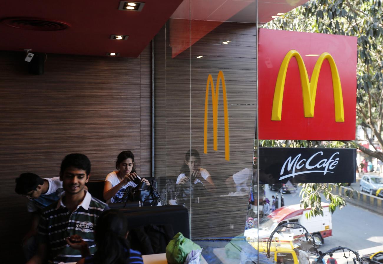 Visitors are seen at a McDonald's restaurant.