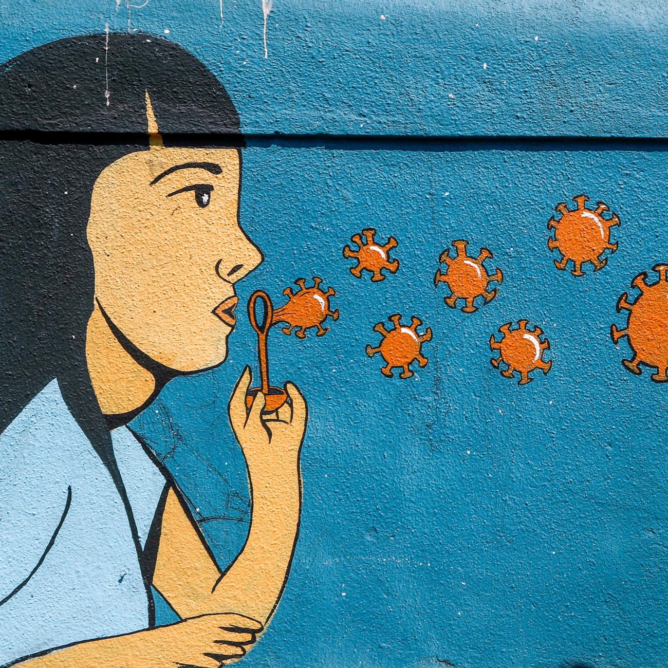 COVID-19 street art in Navi Mumbai, India, on March 5, 2021. REUTERS/Francis Mascarenhas