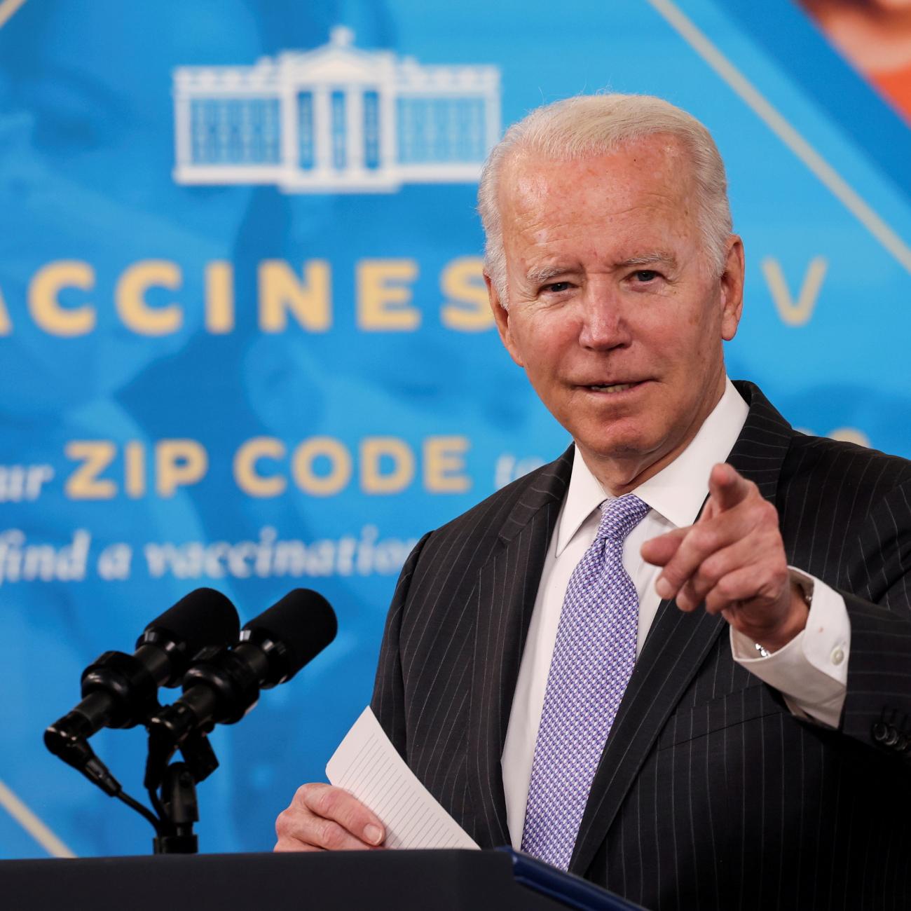 U.S. President Joe Biden delivers remarks on the authorization of the COVID-19 vaccine for kids ages 5 to 11, at the White House in Washington, DC, on November 3, 2021. 