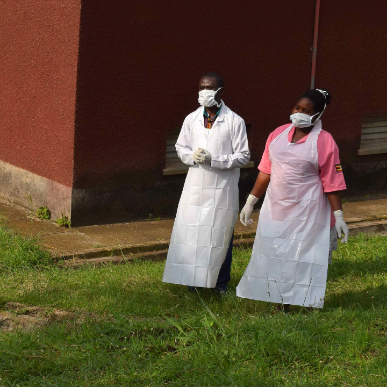 Ugandan medical staff inspect the ebola preparedness facilities at Bwera General Hospital near Uganda’s border with the Democratic Republic of Congo, in Bwera, Uganda, on June 12, 2019. 