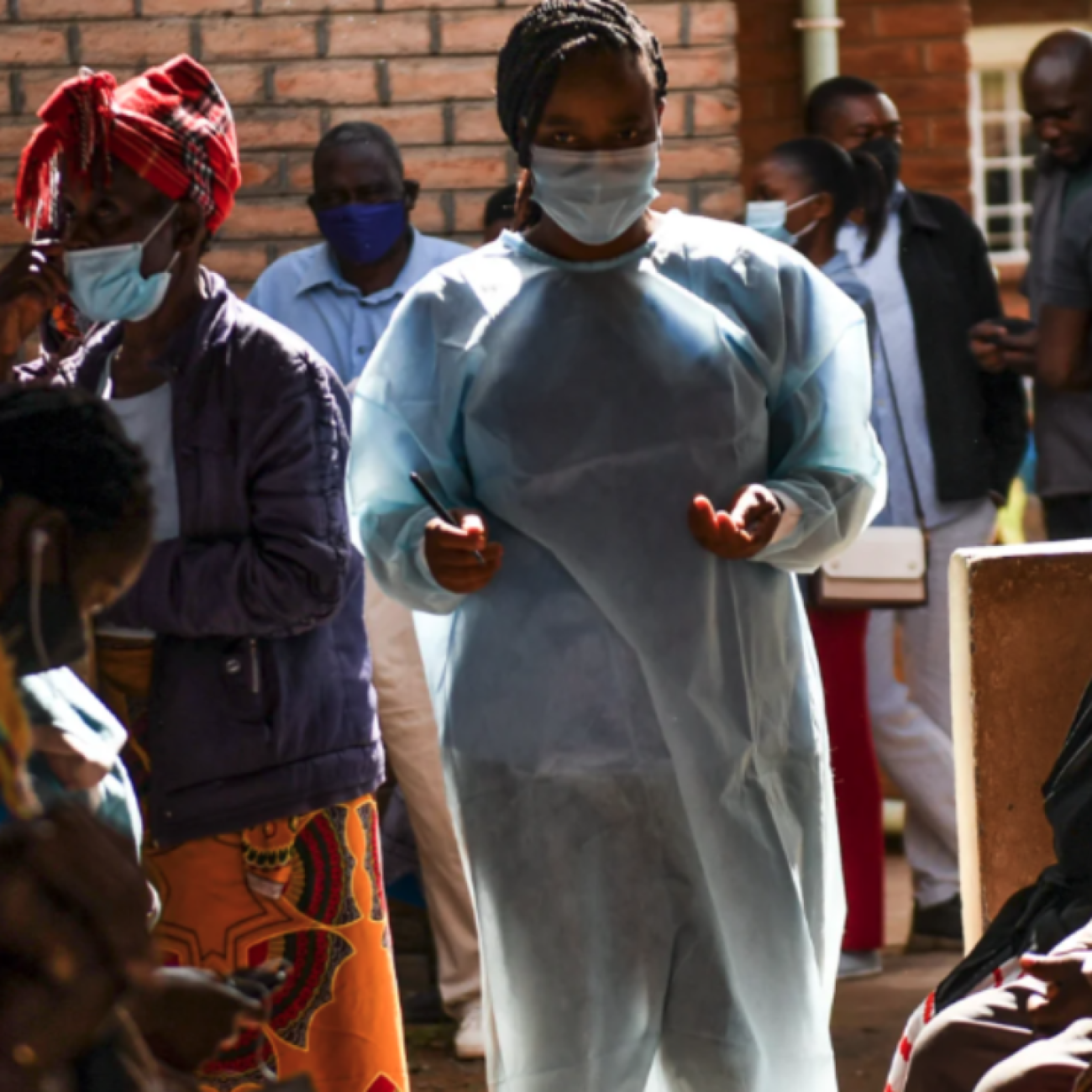 A health worker prepares to administer COVID-19 vaccines at Ndirande Health Centre in Blantyre, Malawi.