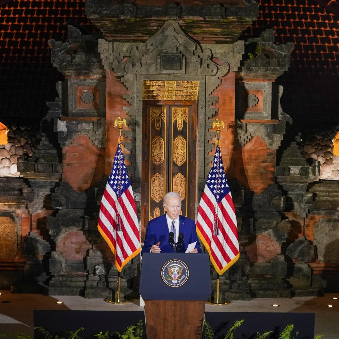 U.S. President Joe Biden speaks during a news conference following his meeting with Chinese president Xi Jinping, ahead of the G20 leaders' summit, in Bali, Indonesia, November 14, 2022.
