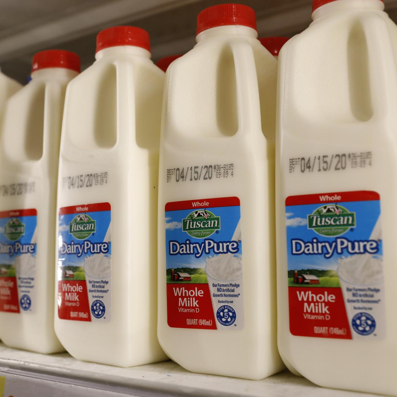 Milk is seen displayed at a Target store.