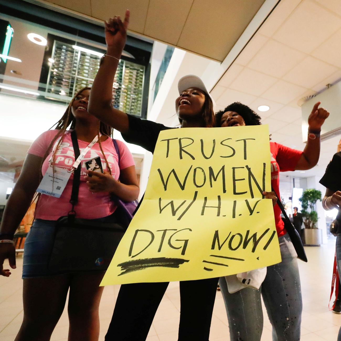 Women dance requesting for a better access to treatment for Africans suffering from HIV/AIDS, at the start of the 22nd International AIDS Conference (AIDS 2018), the largest HIV/AIDS-focused meeting in the world, in Amsterdam, Netherlands, July 23, 2018.