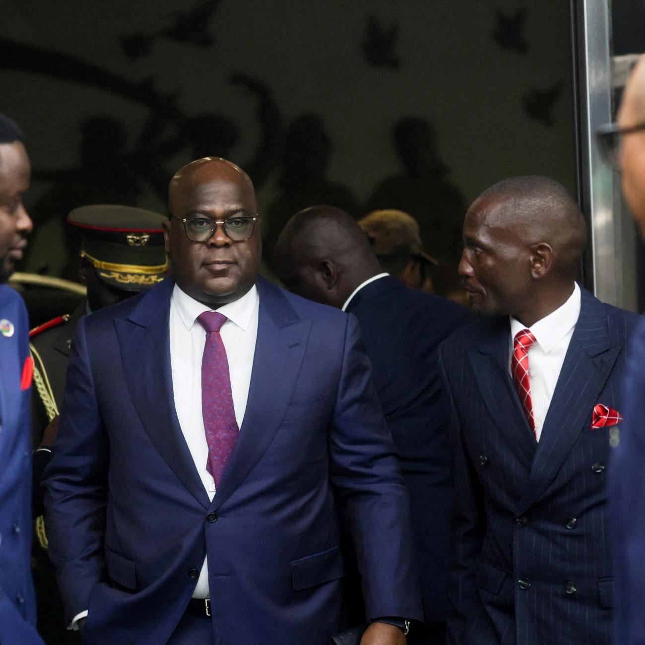 Democratic Republic of Congo’s President Felix Tshisekedi arrives for the inauguration of Namibia's first female President, Netumbo Nandi-Ndaitwah, in Windhoek, Namibia, on March 21, 2025.