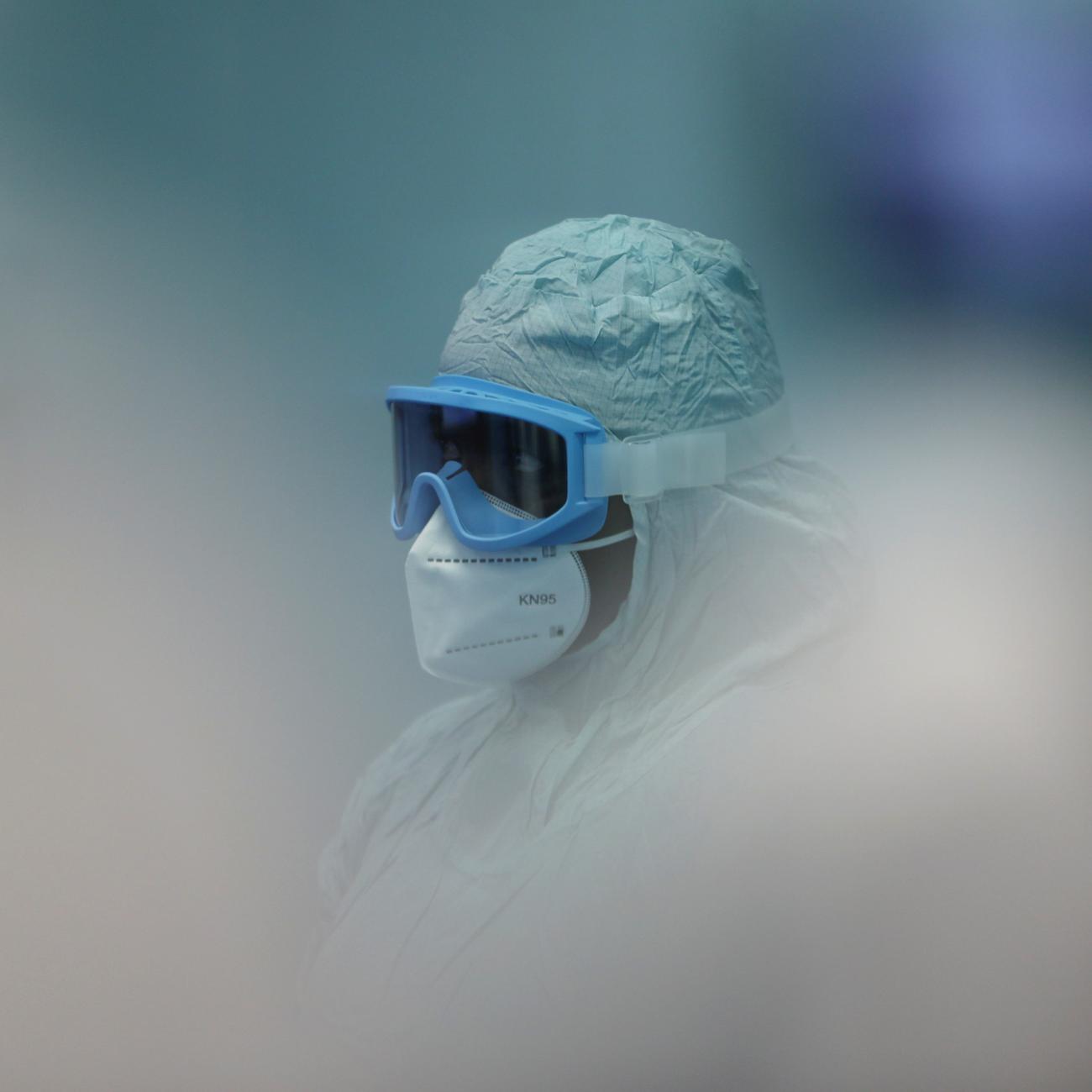 A worker is seen at Aspen Pharmacare’s Johnson & Johnson COVID-19 vaccine facility, in Gqeberha, South Africa, on October 25, 2021.