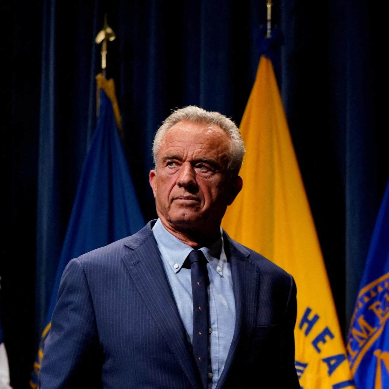 U.S. Health and Human Services Secretary Robert F. Kennedy, Jr. leaves the stage at the Department of Health and Human Services, in Washington, DC, on April 16, 2025.