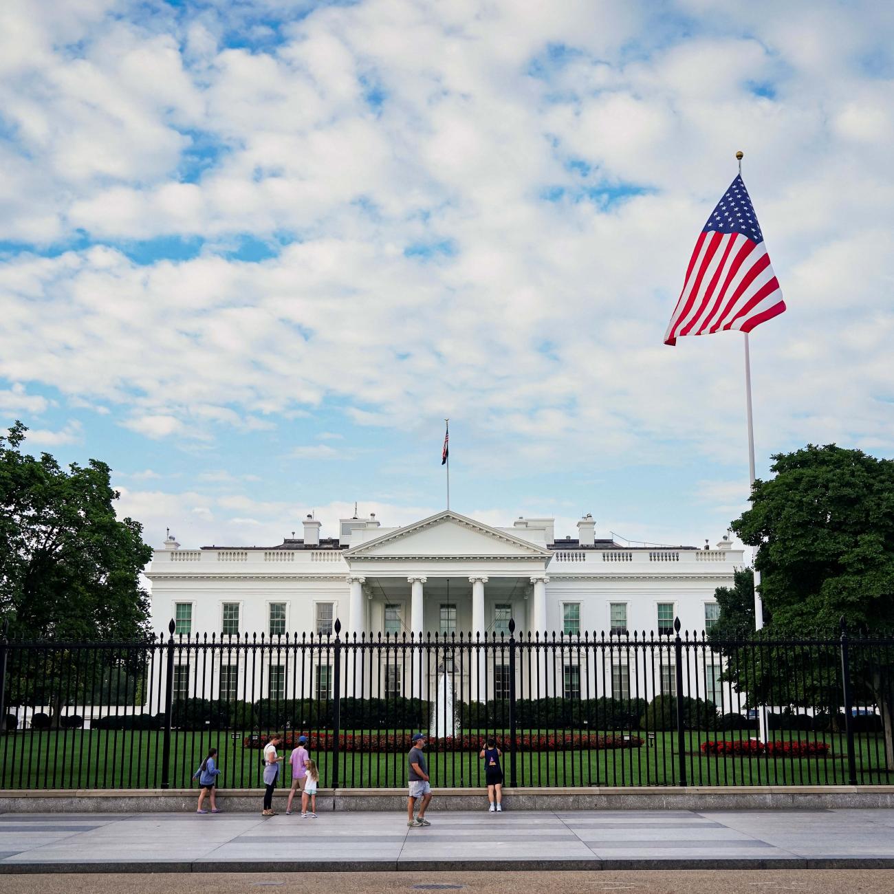 A general view of the White House in Washington, DC, on July 20, 2025.