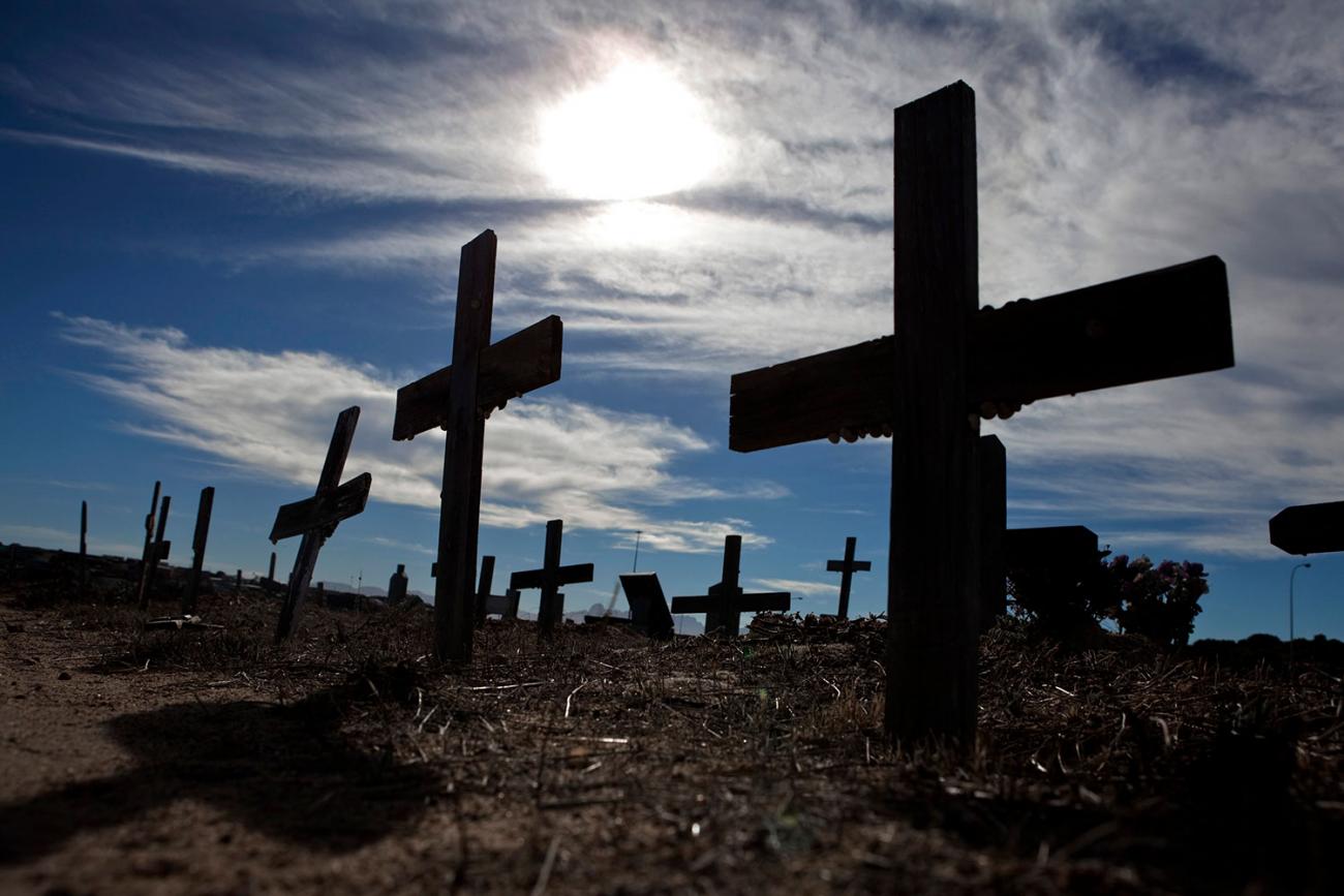A graveyard in Cape Town's Khayelitsha Township, where many of those who are buried died from HIV/AIDS