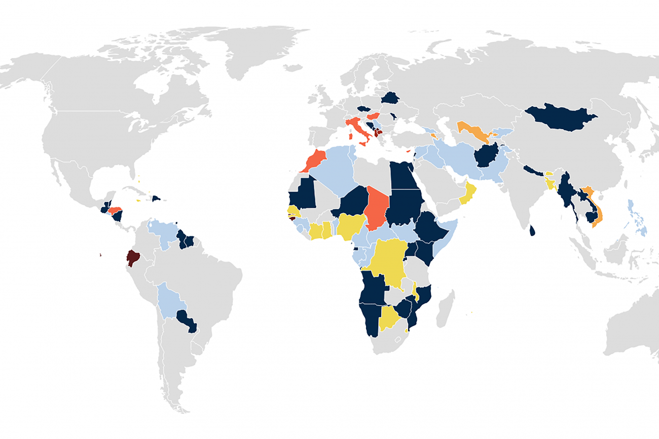 map of all vaccine donations