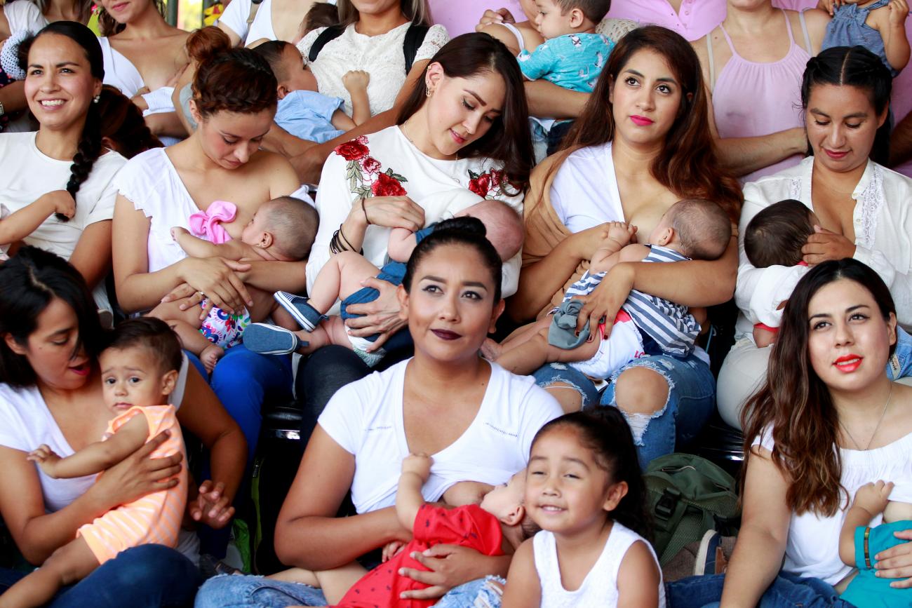 Mothers nurse their children to mark the World Breastfeeding Week to promote global support for breastfeeding in Ciudad Juarez, Mexico August 4, 2018