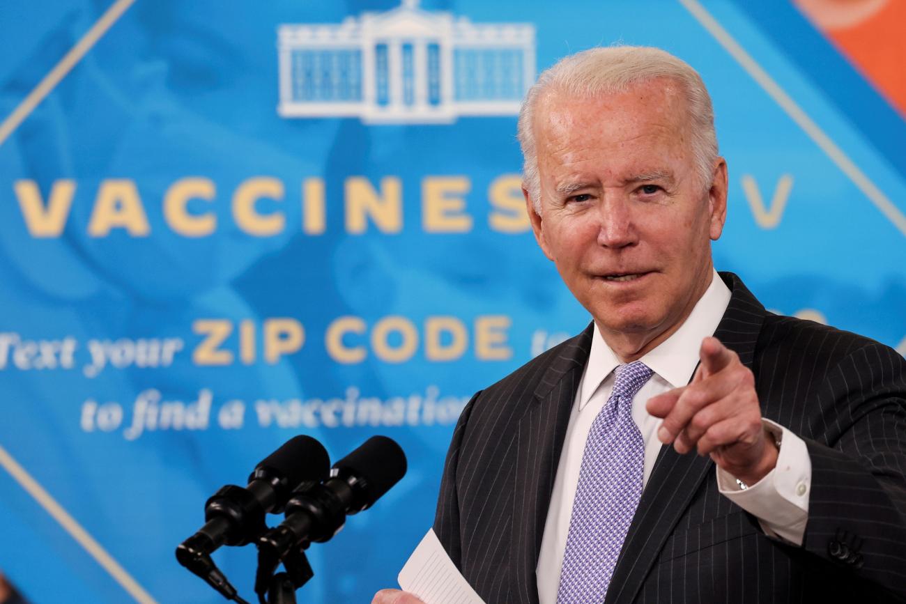 U.S. President Joe Biden delivers remarks on the authorization of the COVID-19 vaccine for kids ages 5 to 11, at the White House in Washington, DC, on November 3, 2021. 