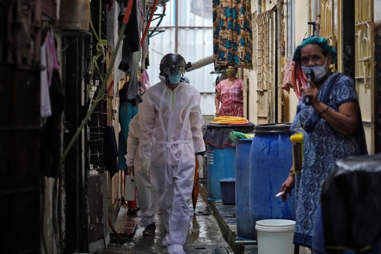 in a slum Mumbai, India, July 23, 2020