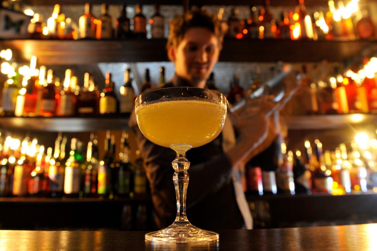 Bar Manager Nicolas de Soto mixes a Calvados-based cocktail at ECC in Chinatown, London December 3, 2010.