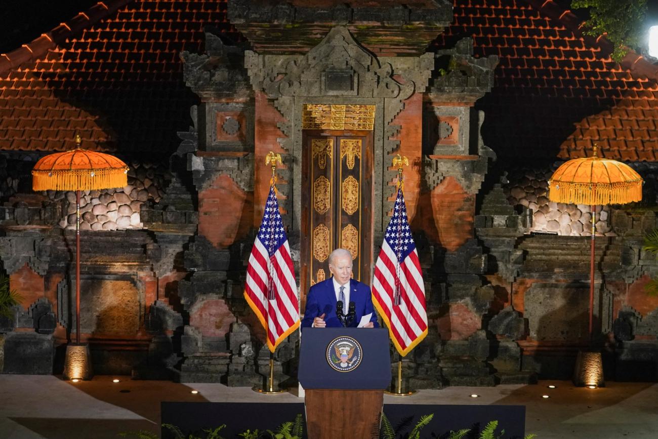 U.S. President Joe Biden speaks during a news conference following his meeting with Chinese president Xi Jinping, ahead of the G20 leaders' summit, in Bali, Indonesia, November 14, 2022.