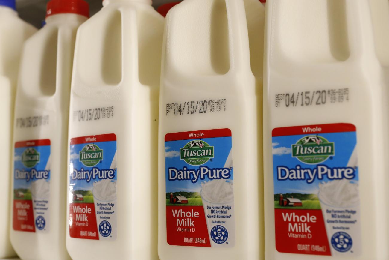 Milk is seen displayed at a Target store.