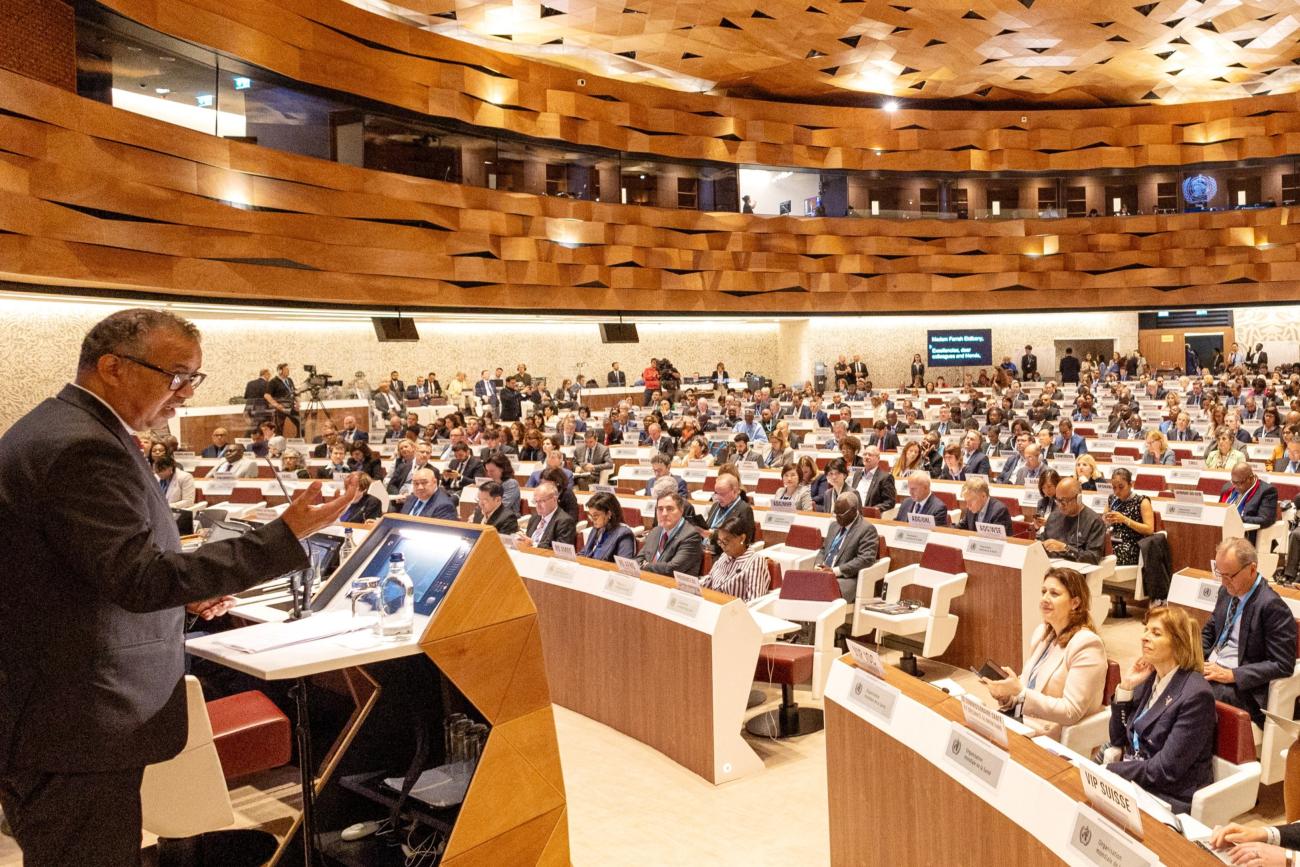 Tedros Adhanom Ghebreyesus, director-general of the World Health Organization, attends the World Health Assembly at the United Nations.