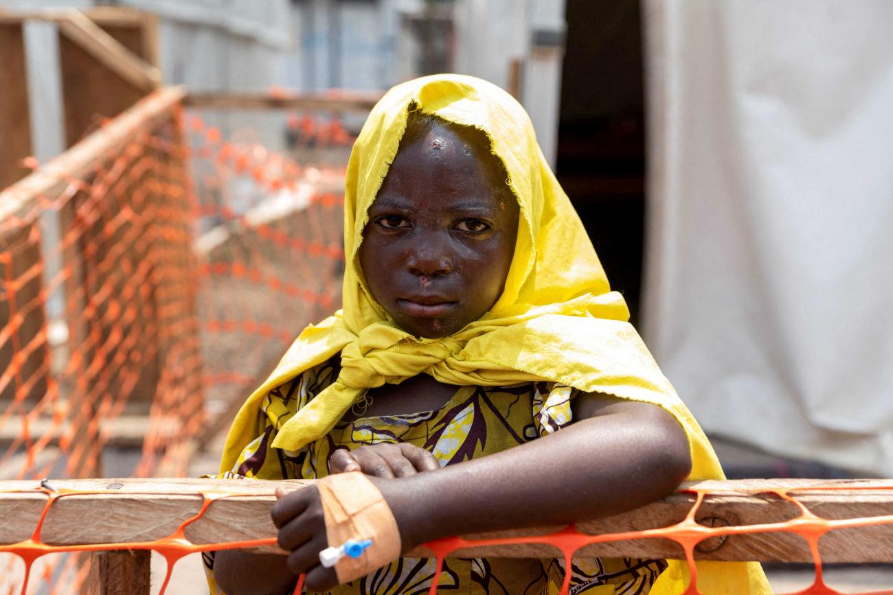 A newly arrived patient awaits a consultation at the treatment center for mpox.