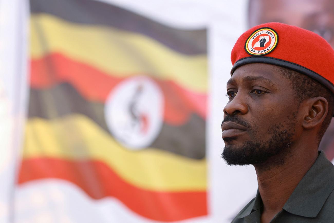 Robert Kyagulanyi Ssentamu, known as Bobi Wine, is seen before addressing Ugandans living in South Africa on political issues in their home country.